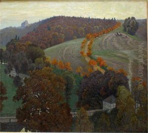 Herbstabend Im Bobritzschtal by Hans Hartig