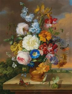 Large Bouquet Of Flowers With Butterfly