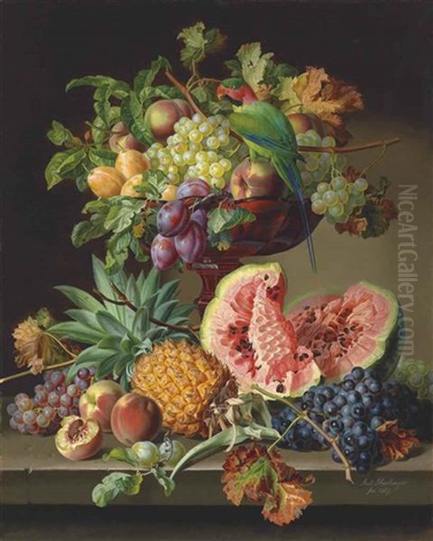 Still Life With Fruit And A Parrot - view 1