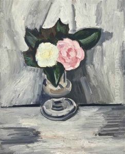 Pink And White Flowers In A Crystal Vase