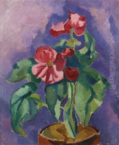 Pink Begonias (still Life: Pink Begonia) by Marsden Hartley