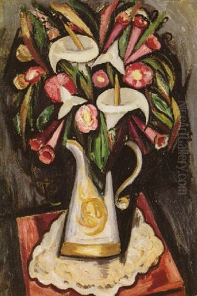 Pitcher With Calla Lilies - view 1