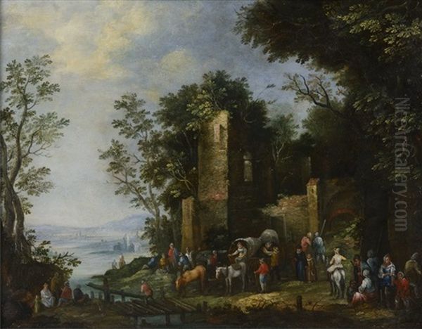 Landscape With The Ruin Of Castle And Staffage - view 1