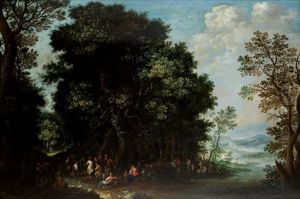 Lesni Krajina S Figuralni Stafazi by Johannes Jakob Hartmann