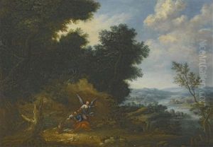 Jacob's Dream; The Angel Appearing To Hagar And Ishmael (pair) by Johannes Jakob Hartmann