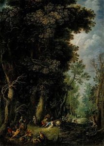 Waldlandschaft Mit Der Bekehrung Des Paulus by Johannes Jakob Hartmann