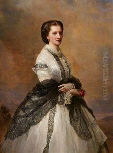 Portrait Of Marie Von Klinckowstrom by Joseph Hartmann