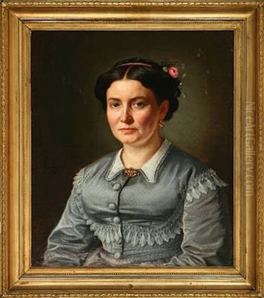 Portrait Of Johan Georg Heinrich Ludwig Tonnies (+ Portrait Of His Wife Friedericke Caroline Emma Tonnies, Nee Muller; Pair) - view 1