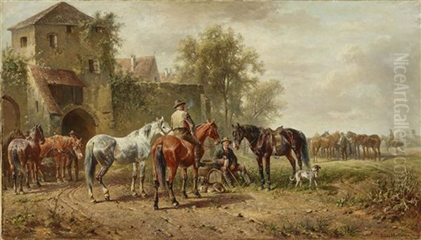 Horse Fair In Front Of The City - view 1