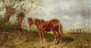 Pferd Am Ackerrand by Ludwig Hartmann
