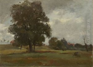 Landschaft Bei Aufziehendem Unwetter by Ludwig Hartmann