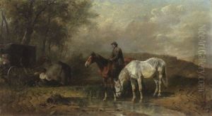 Rastplatz Am Waldrand by Ludwig Hartmann