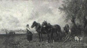 On The Way To The Fields by Ludwig Hartmann