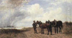 A Storm In The Distance by Ludwig Hartmann