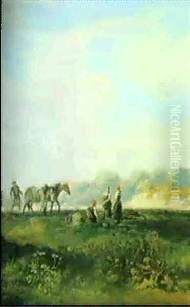 Bauernfamilie Bei Der Arbeit Auf Dem Felde - view 1