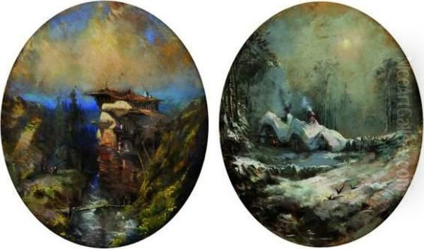 Personnages Dans Un Paysage Montagneux - view 1
