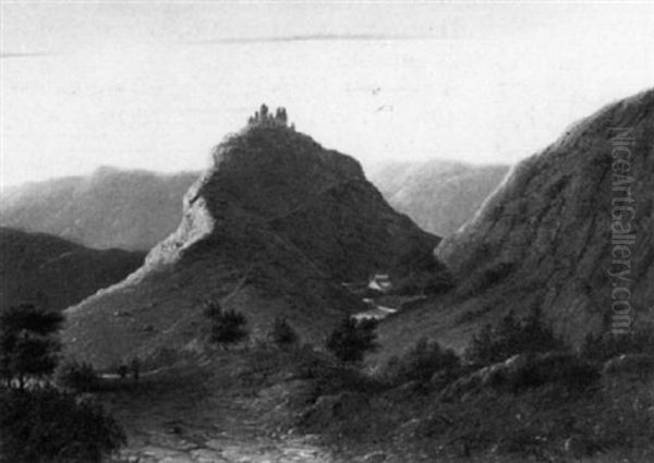 Romantische Landschaft Mit Burgruine - view 1