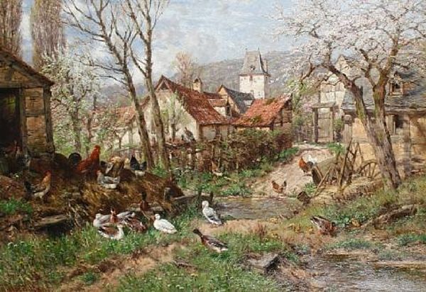 Country Village With Ducks And Chickens - view 1