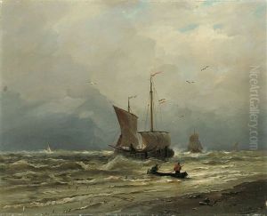 Hollandische Fischerboote Vor Der Kuste