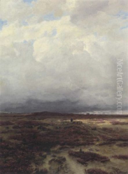Schafer Mit Herde In Der Luneburger Heide - view 1