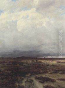 Schafer Mit Herde In Der Luneburger Heide