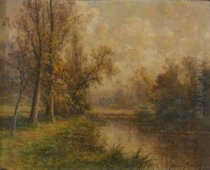 Bord De Seine A Herblay by Pierre Ernest Ballue