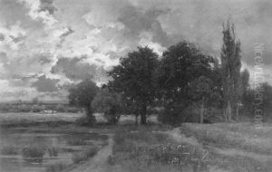 Niederrheinlandschaft Bei Aufziehendem Gewitter
