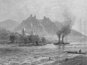 Blick Uber Den Rhein Auf Kamp-bornhofen by Heinrich Hartung the Elder