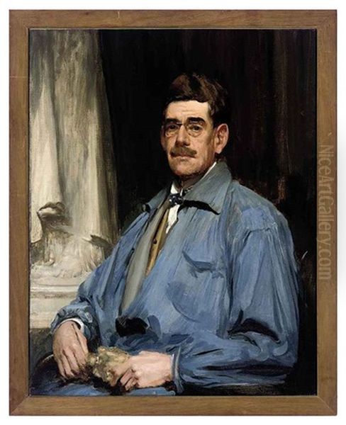 Self-portrait In Blue Overalls, A White Shirt And Bow-tie - view 1