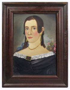 Untitled (portrait Of Woman Wearing Gold Earrings And Brooch)