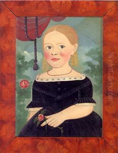 Portrait Of Ann Maria Wilcox Holding A Rose Portrait Of Ann Maria Wilcox Holding A Rose