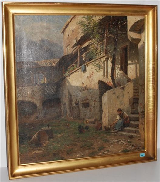 Italienischer Bauernhof Mit Mutter Und Kind - view 1