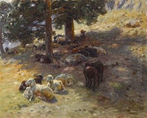 Ruhende Herde by Hermann Hartwich