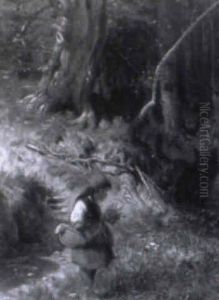 Rotkappchen Und Der Wolf Begegnen Sich Im Wald by Hermann Hartwich