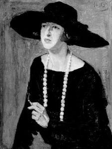 Een Dames Portret by Louis Hartz