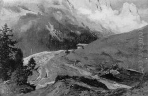 Alpenmotiv Im Sommer by Karl Friedrich Harveng