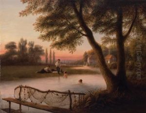 Boys Swimming by George Harvey