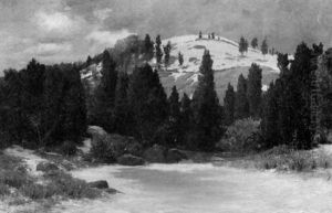 Frozen Pond And Snow Covered Hills Frozen Pond And Snow Covered Hills