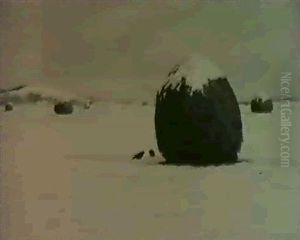 Haystacks In Winter