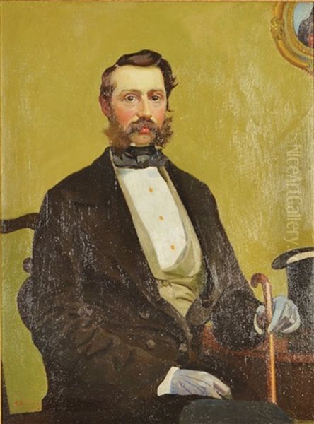 A Portrait Of Francis Elliot Voyle In Evening Dress - view 1