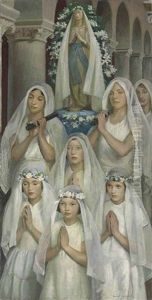 A May Procession by Harold Harvey