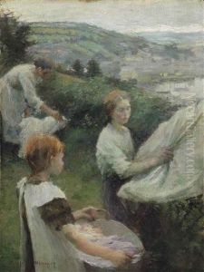 Washday, Newlyn Beyond by Harold Harvey