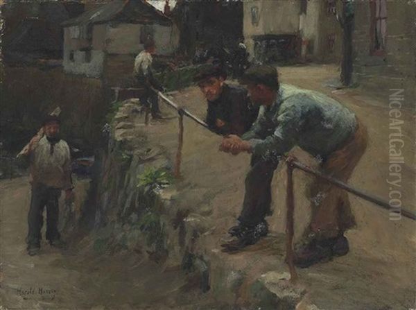 Figures On A Quay, Mousehole - view 1