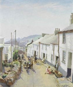 Old Newlyn by Harold Harvey