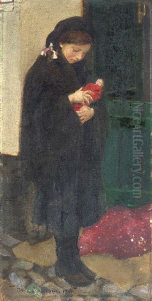 Study Of A Girl With Her Doll - view 1