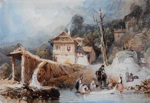 Mill On The Lake Of Lungern, Switzerland by George Balmer