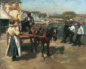 On The Quayside by Harold Harvey