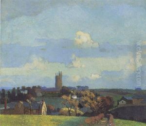 A View Of Paul, Newlyn, Cornwall by Harold Harvey