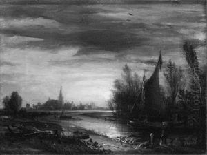 A Barge On A River By Moonlight A Barge On A River By Moonlight