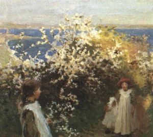 Blackthorn Over Newlyn by Harold Harvey